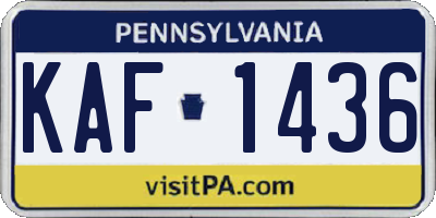PA license plate KAF1436