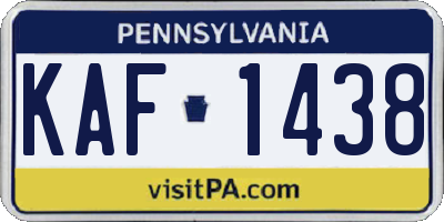 PA license plate KAF1438