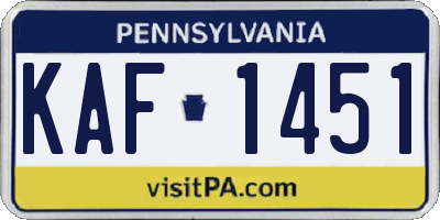 PA license plate KAF1451