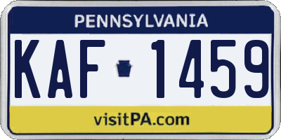 PA license plate KAF1459