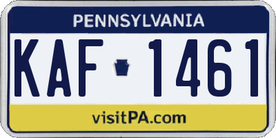 PA license plate KAF1461