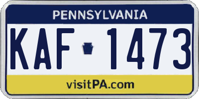 PA license plate KAF1473