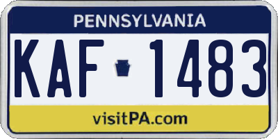 PA license plate KAF1483