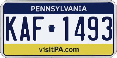 PA license plate KAF1493