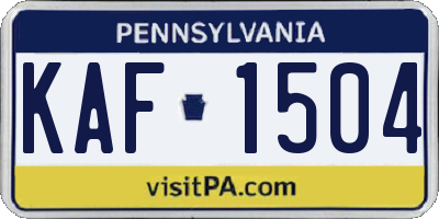 PA license plate KAF1504