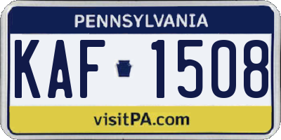 PA license plate KAF1508