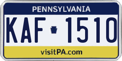PA license plate KAF1510