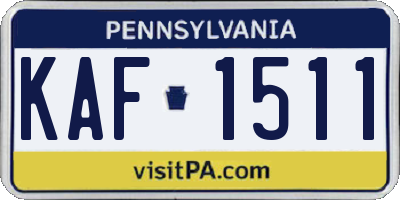 PA license plate KAF1511