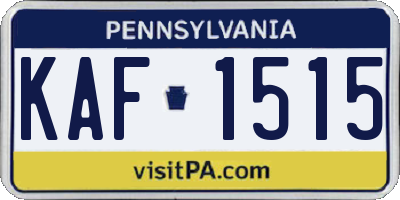 PA license plate KAF1515