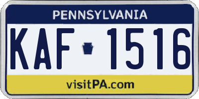 PA license plate KAF1516
