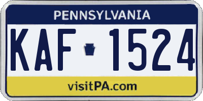 PA license plate KAF1524