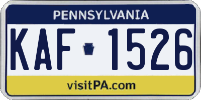 PA license plate KAF1526