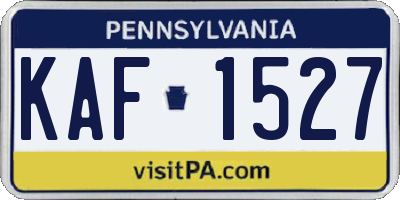 PA license plate KAF1527