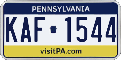 PA license plate KAF1544