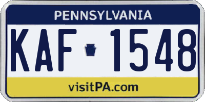 PA license plate KAF1548