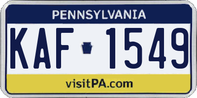 PA license plate KAF1549