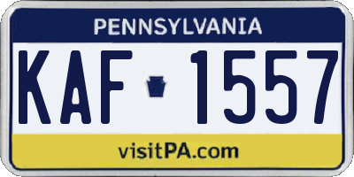 PA license plate KAF1557