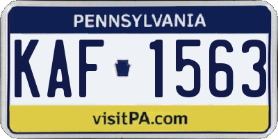 PA license plate KAF1563