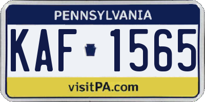 PA license plate KAF1565