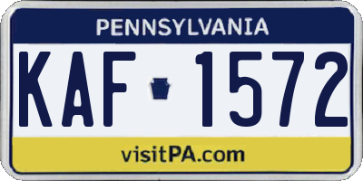 PA license plate KAF1572