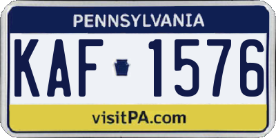 PA license plate KAF1576