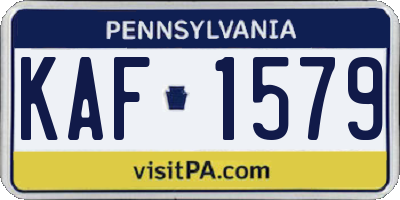PA license plate KAF1579