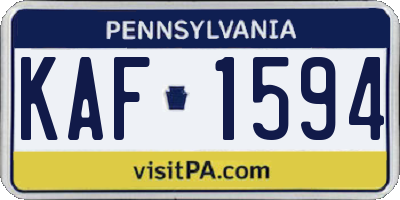 PA license plate KAF1594