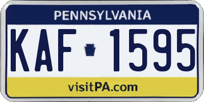 PA license plate KAF1595