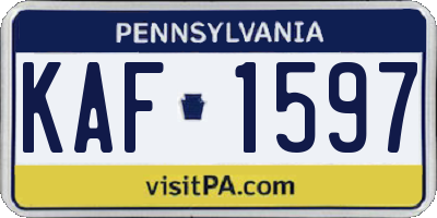 PA license plate KAF1597