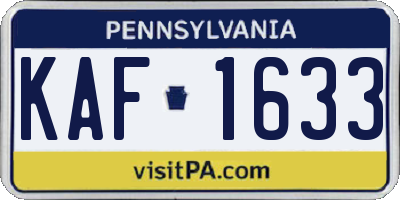 PA license plate KAF1633