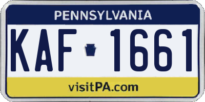 PA license plate KAF1661