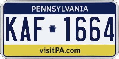 PA license plate KAF1664