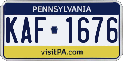 PA license plate KAF1676