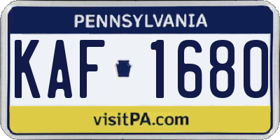 PA license plate KAF1680