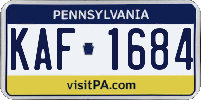 PA license plate KAF1684