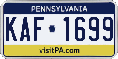 PA license plate KAF1699