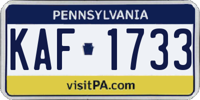 PA license plate KAF1733