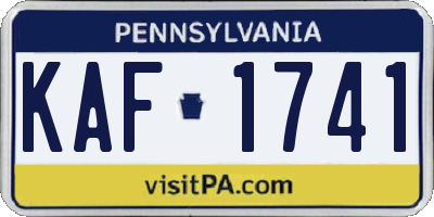 PA license plate KAF1741