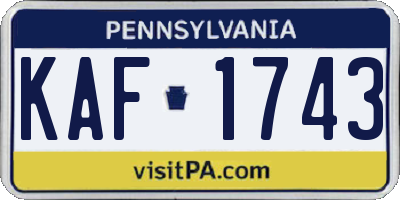 PA license plate KAF1743