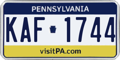 PA license plate KAF1744