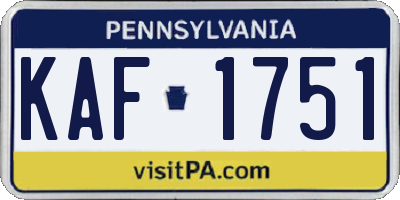 PA license plate KAF1751