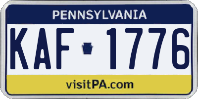 PA license plate KAF1776