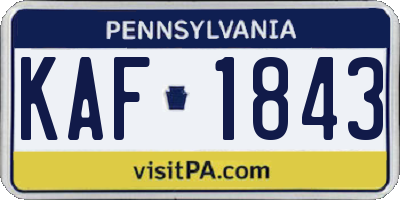 PA license plate KAF1843