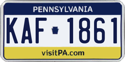 PA license plate KAF1861