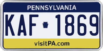 PA license plate KAF1869