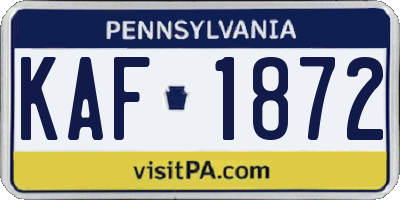 PA license plate KAF1872