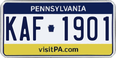 PA license plate KAF1901