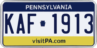 PA license plate KAF1913