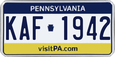 PA license plate KAF1942