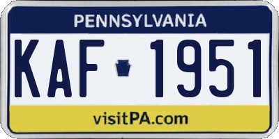 PA license plate KAF1951